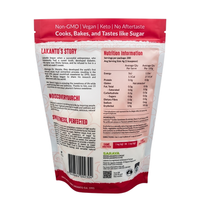 Lakanto Golden Raw Monkfruit Sweetener 800g