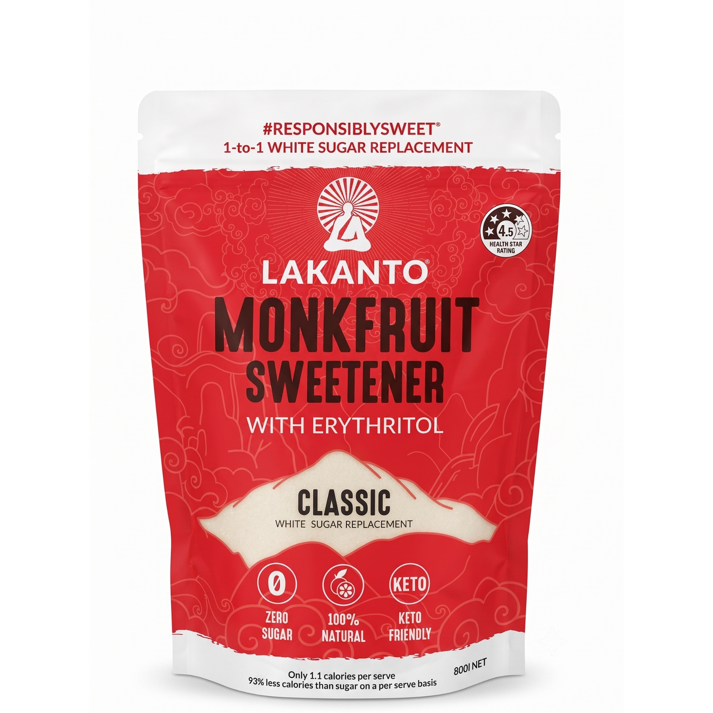 Lakanto Classic White Monkfruit Sweetener 800g