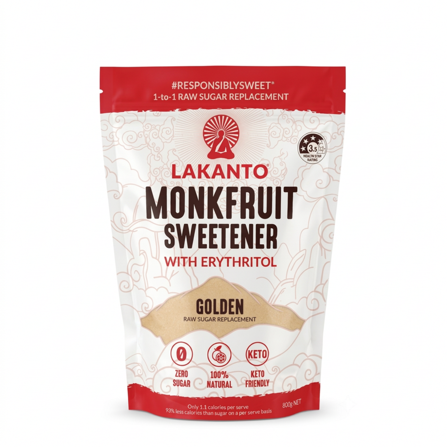 Lakanto Golden Raw Monkfruit Sweetener 800g