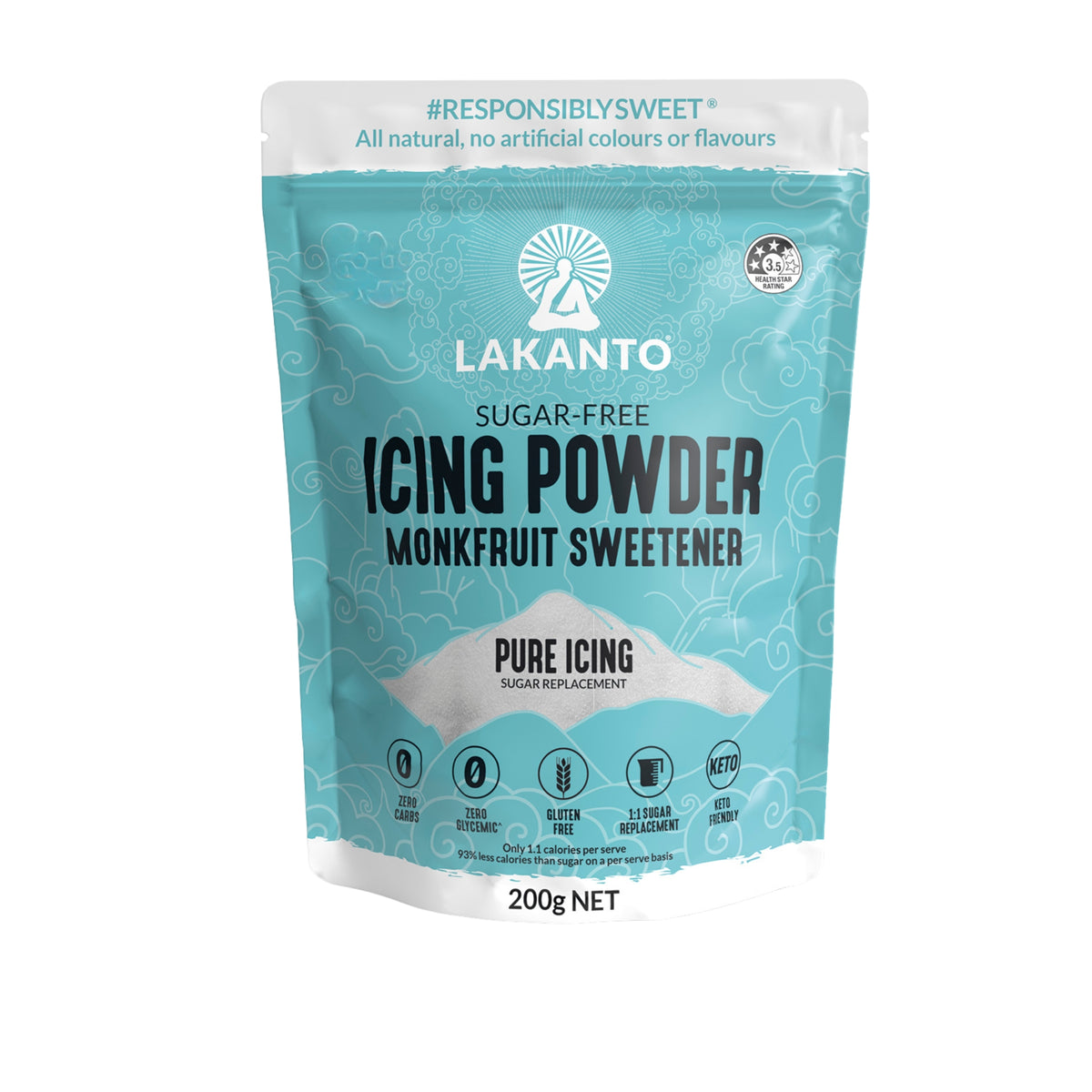 Lakanto Icing Powder Monkfruit Sweetener 200g